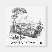 Imán 1850 del volcán de Nápoles y de Vesuvio