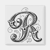 Imán adornado del monograma "R" -