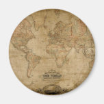 Imán antiguo de la serie del mapa del mundo