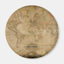 Imán antiguo de la serie del mapa del mundo