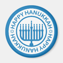 Imán azul de Jánuca Menorah
