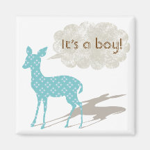 Imán azul de la invitación del bebé de Bambi