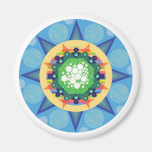 Imán azul de la mandala