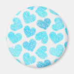 Imán azul de los corazones