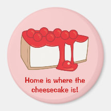 Imán casero del pastel de queso de la cereza