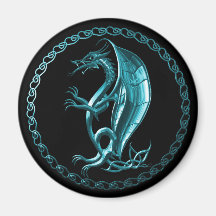 Imán céltico azul del dragón