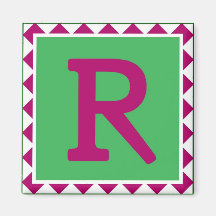 Imán colorido de la letra "R" -