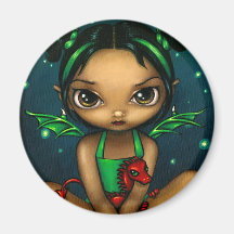 Imán de "Dragonling verde"