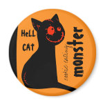 imán de Halloween del gato negro del infierno imanes