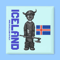Imán de Islandia con vikingo divertido imanes