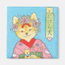 Imán de Kokeshi Inu