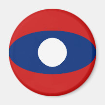 Imán de la bandera de Laos Fisheye