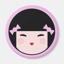 Imán de la cara de la muñeca de Kokeshi