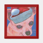 Imán de la chihuahua del navidad