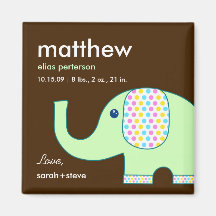 Imán de la invitación del nacimiento del elefante 