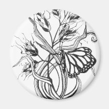 Imán de la mariposa de monarca del jardín