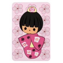 Imán de la muñeca de Kawaii Kokeshi