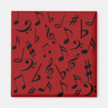 Imán de la música de las notas musicales - rojo