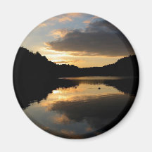 Imán de la puesta del sol de la orilla del lago