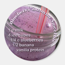 Imán de la receta del Smoothie del plátano del ará