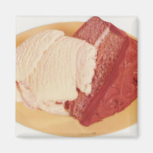 imán de la torta de chocolate y del helado