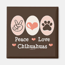 Imán de las chihuahuas del amor de la paz
