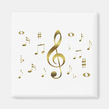 Imán de las notas musicales del oro