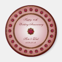 Imán de rubíes del aniversario de boda