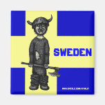 Imán de Suecia con vikingo divertido