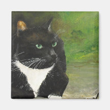 Imán del arte del gato del smoking
