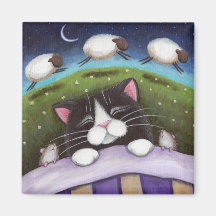 Imán del arte del gato y del ratón de la fantasía