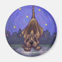 Imán del arte del perro de caza, cielo estrellado