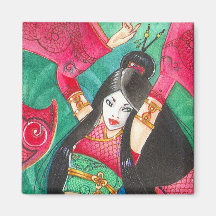 Imán del bailarín del geisha, arte del dragón de B