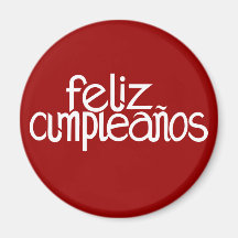 Imán del blanco de Feliz Cumpleaños