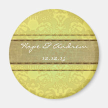Imán del boda del damasco de la aceituna y del oro