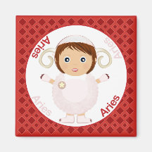 Imán del carácter del chica del aries