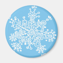 Imán del copo de nieve (azul)