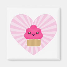 Imán del corazón de la magdalena de Kawaii