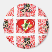 Imán del corazón de la tarjeta del día de San Vale