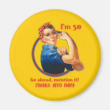 Imán del cumpleaños del remachador de Rosie 50.o