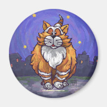 Imán del gato del jengibre, cielo estrellado