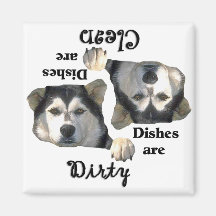 Imán del lavaplatos de los amantes del Malamute de