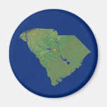 Imán del mapa de Carolina del Sur