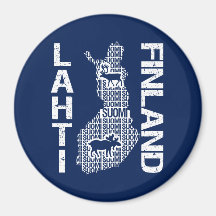 Imán del MAPA de FINLANDIA - Lahti