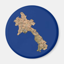 Imán del mapa de Laos