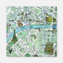 Imán del mapa de París