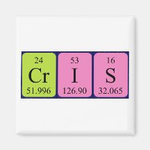 Imán del nombre de la tabla periódica de Cris