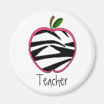 Imán del profesor - estampado de zebra Apple imanes