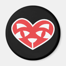 Imán del rojo 2 del corazón del gato