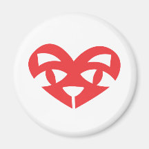 Imán del rojo del corazón del gato